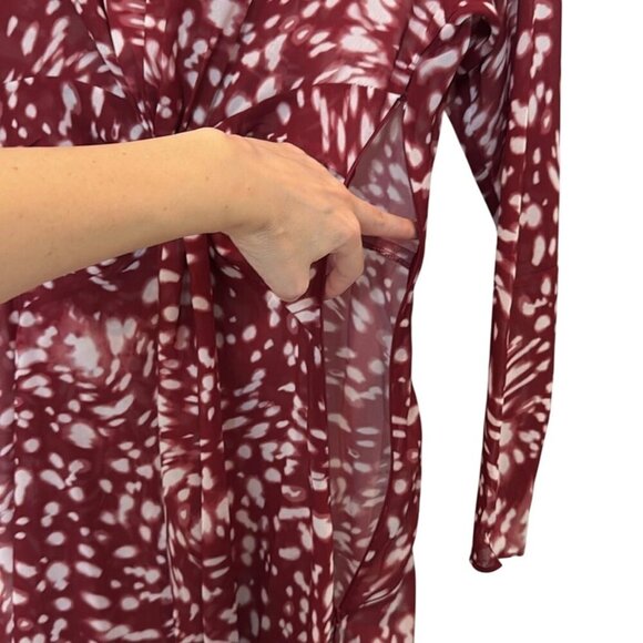 Maje Rivole Imprime Asymmetrical Midi Dress Size Small - Picture 9 of 13